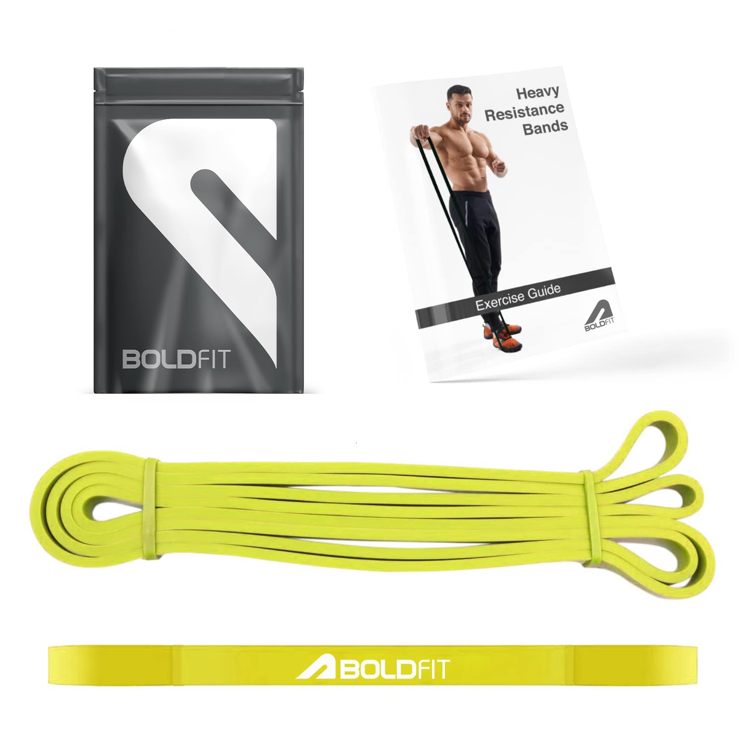 Boldfit Heavy Resistance Band for Exercise & Stretching (Yellow, Red and Black)
