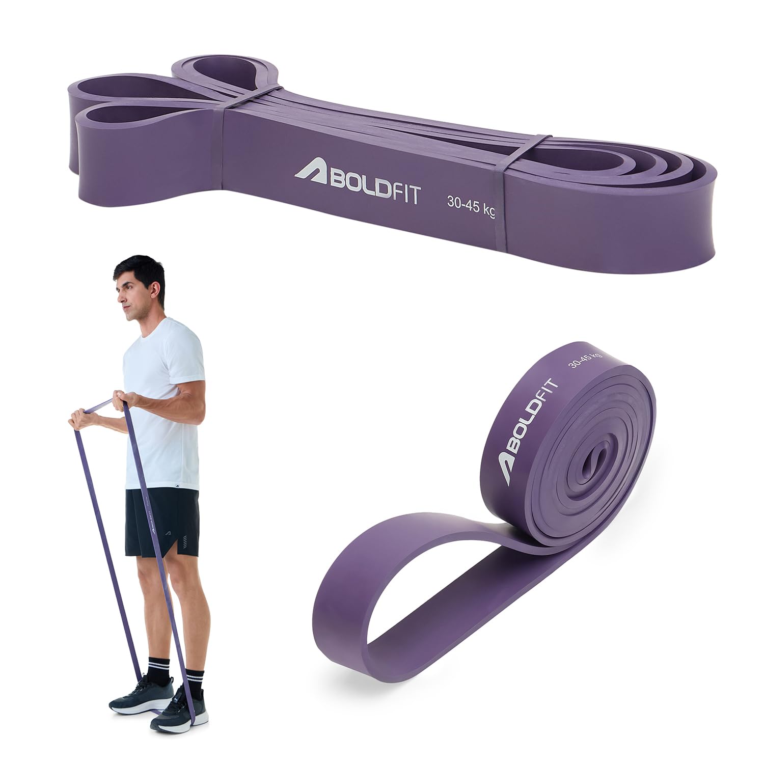 Boldfit Heavy Resistance Band for Exercise & Stretching (Yellow, Red and Black)