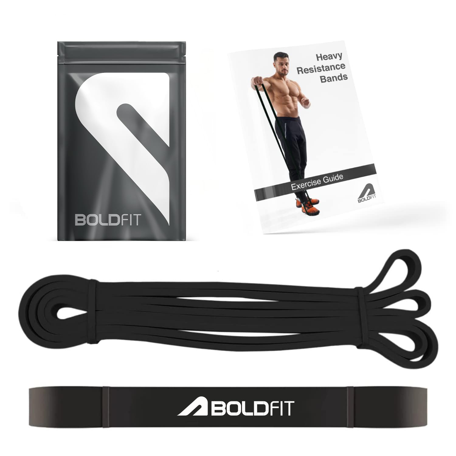 Boldfit Heavy Resistance Band for Exercise & Stretching (Yellow, Red and Black)