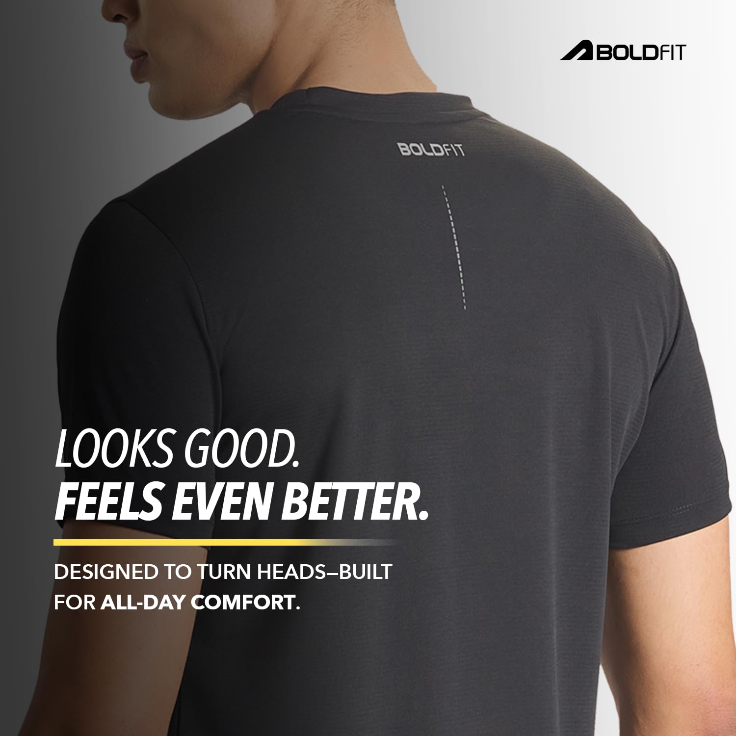 Boldfit Tshirt for Man Regular fit Gym t Shirts for Men Workout Active wear t Shirt for Man Running Mens t-Shirts Running Tshirt for Men Workout Gym wear Mens, Polyester