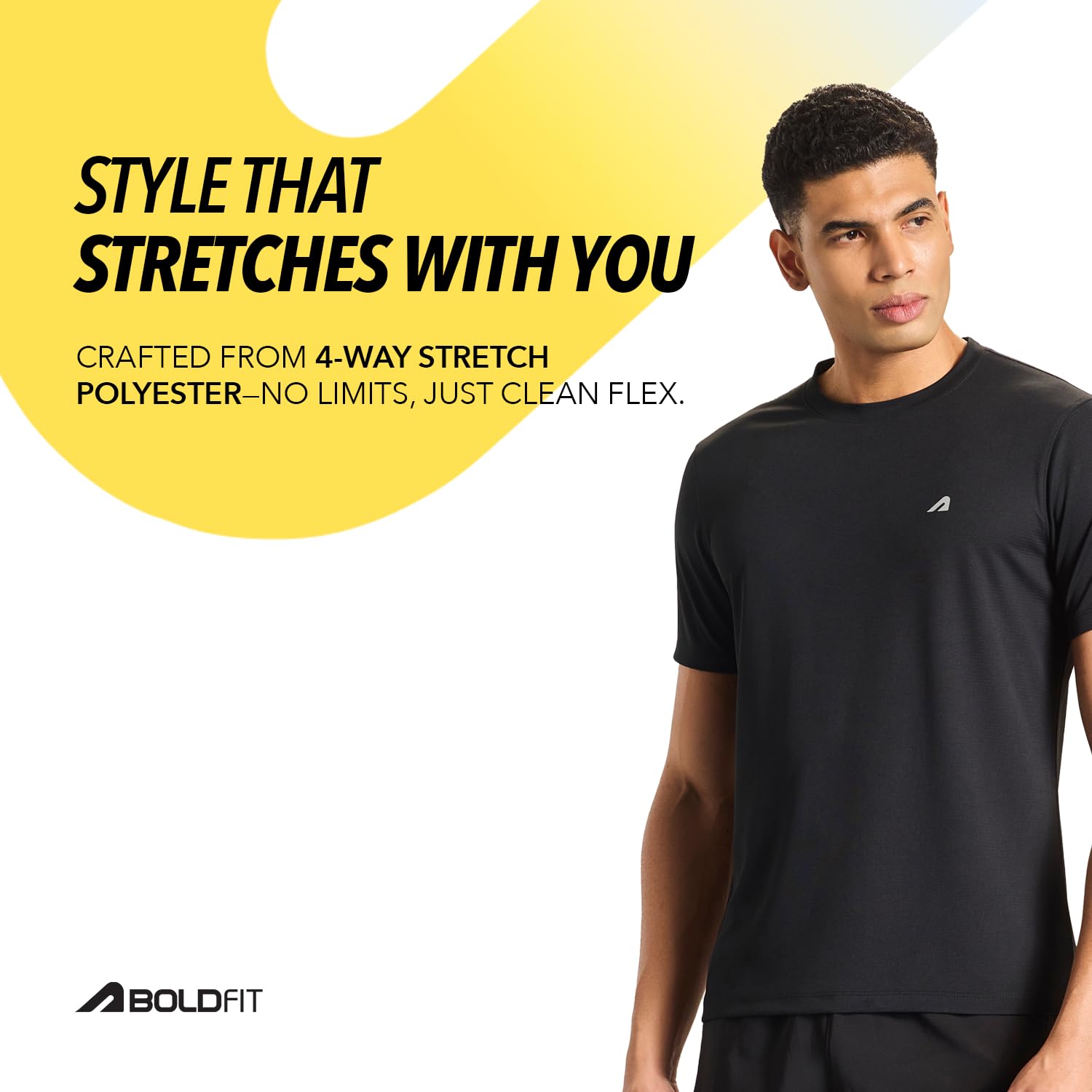 Boldfit Tshirt for Man Regular fit Gym t Shirts for Men Workout Active wear t Shirt for Man Running Mens t-Shirts Running Tshirt for Men Workout Gym wear Mens, Polyester
