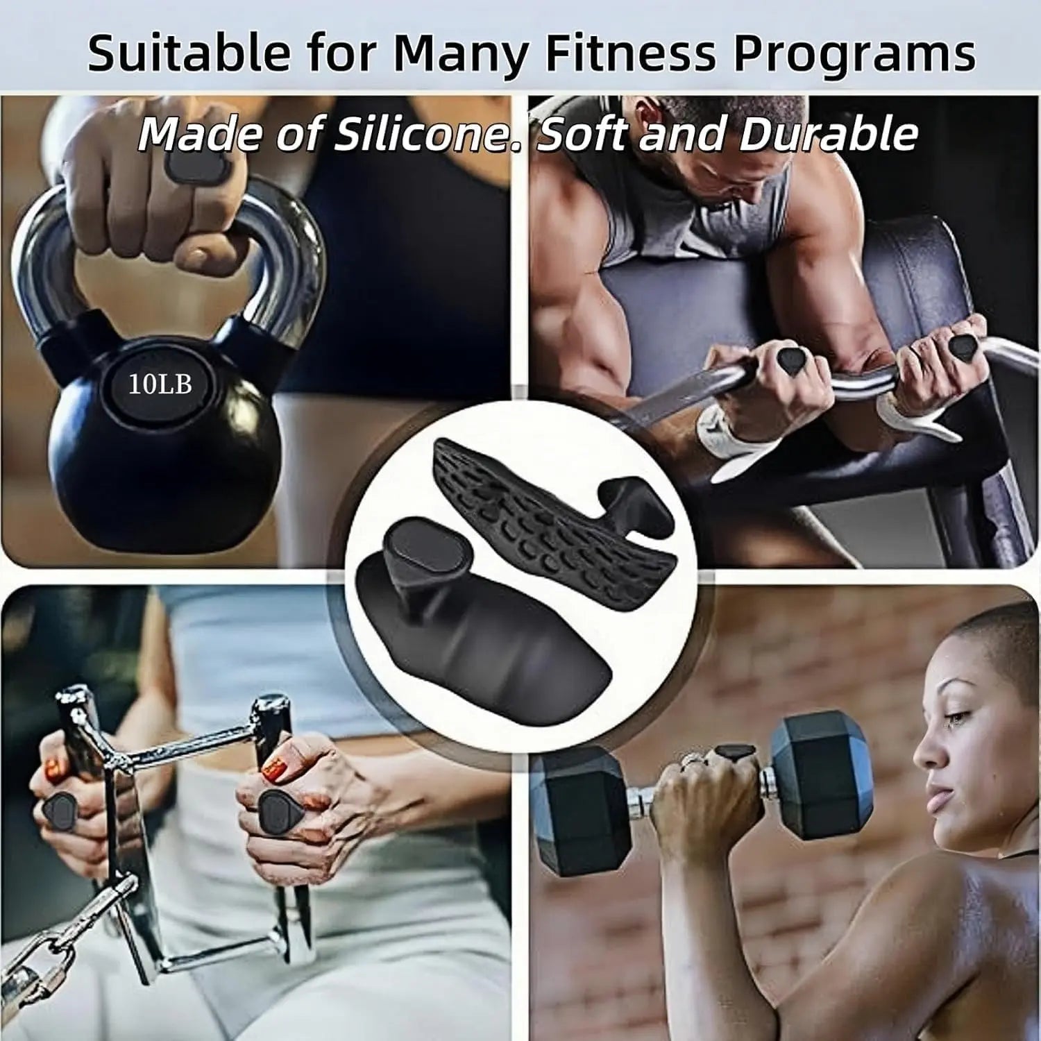 Rubber Weight Lifting Grip for Men - Lifting Hook Straps for Gym Deadlifiting | Gym Gloves for Men Women Anti Slip Grip | Dumbbell Barbell Grip (Black)