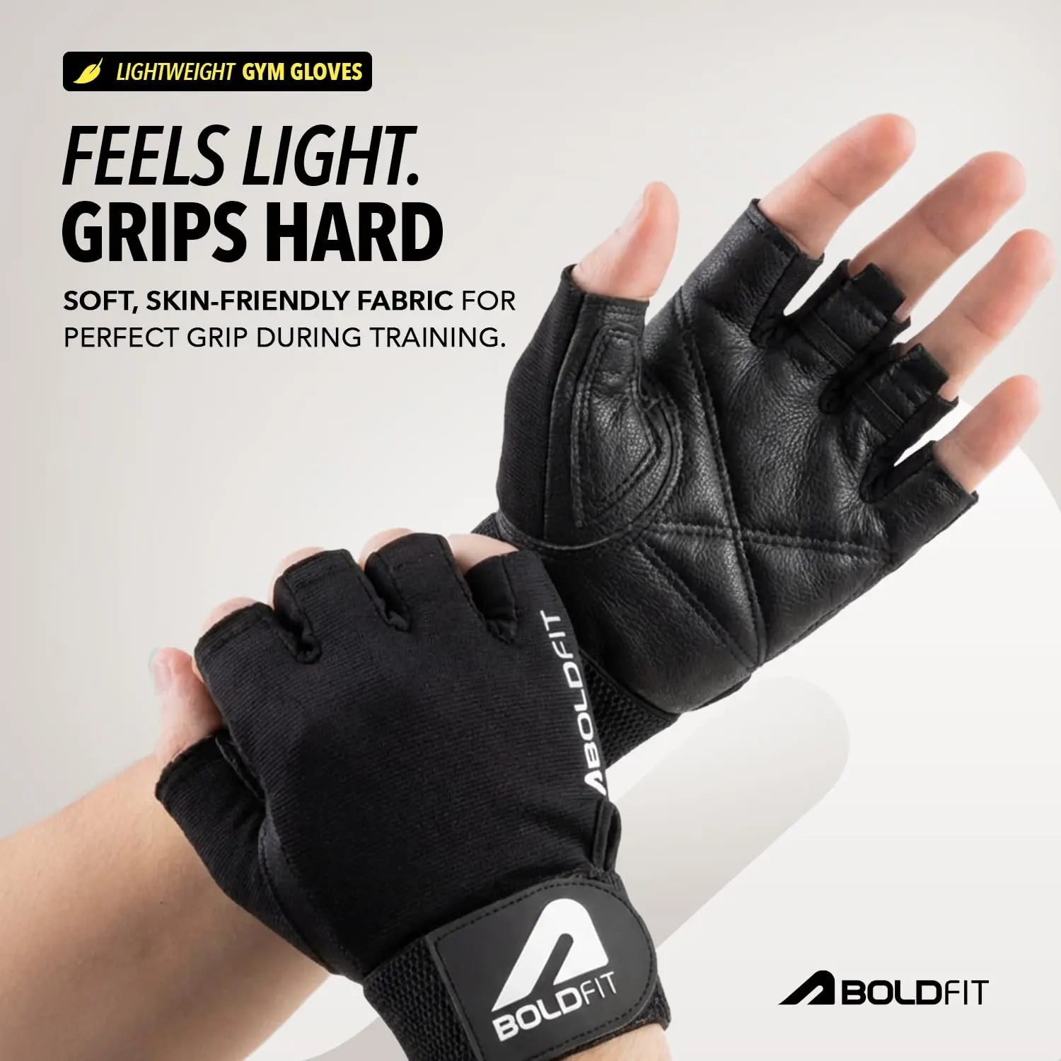 Boldfit Gym Gloves for Men Workout Unisex Hand Gloves for Gym for Men & Women with Wrist Support for Weightlifting, Workout Comfortable Fit Bike Riding, Cycling Handgloves - Warrior Black