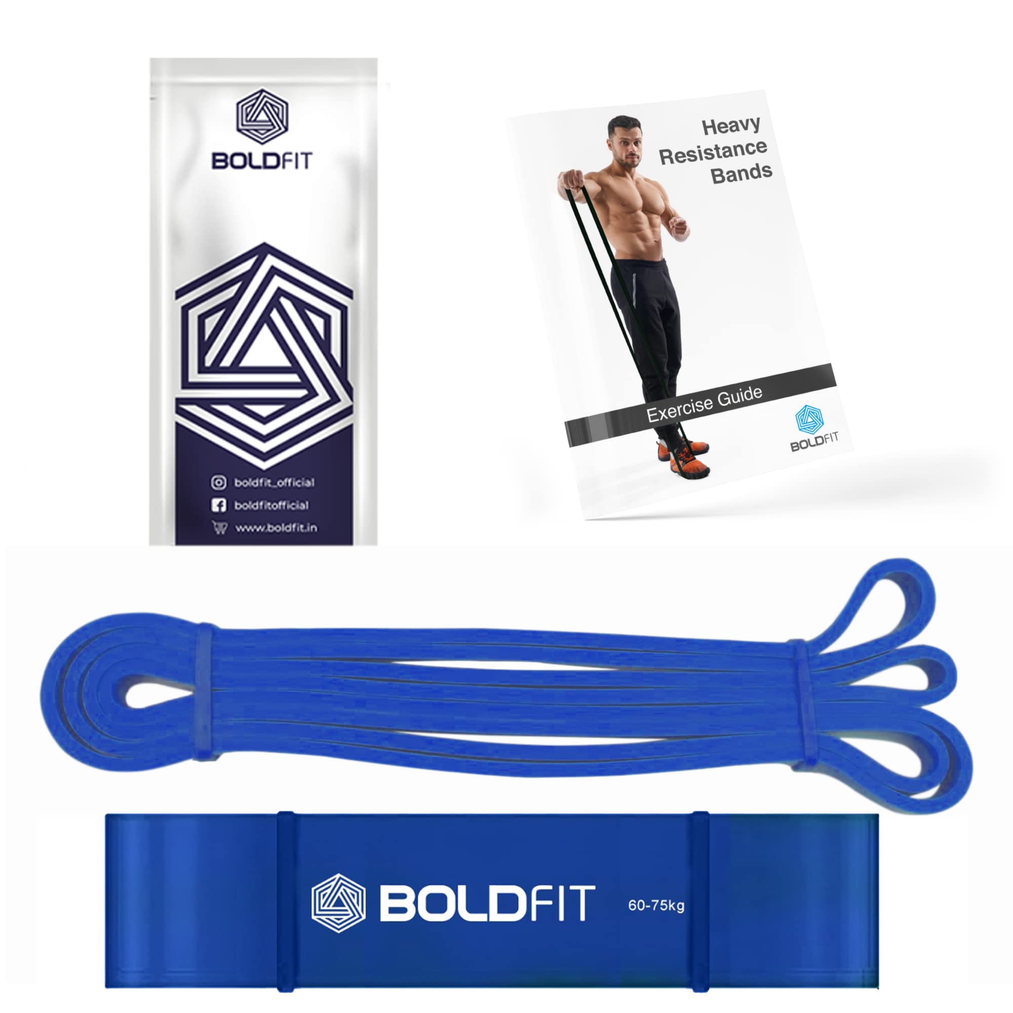 Boldfit Heavy Resistance Band for Exercise & Stretching (Yellow, Red and Black)