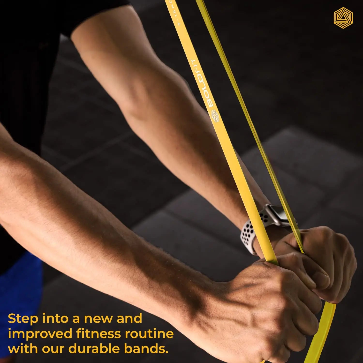 Boldfit Heavy Resistance Band for Exercise & Stretching (Yellow, Red and Black)