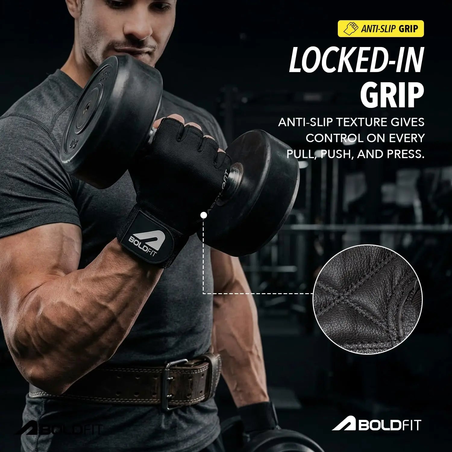 Boldfit Gym Gloves for Men Workout Unisex Hand Gloves for Gym for Men & Women with Wrist Support for Weightlifting, Workout Comfortable Fit Bike Riding, Cycling Handgloves - Warrior Black