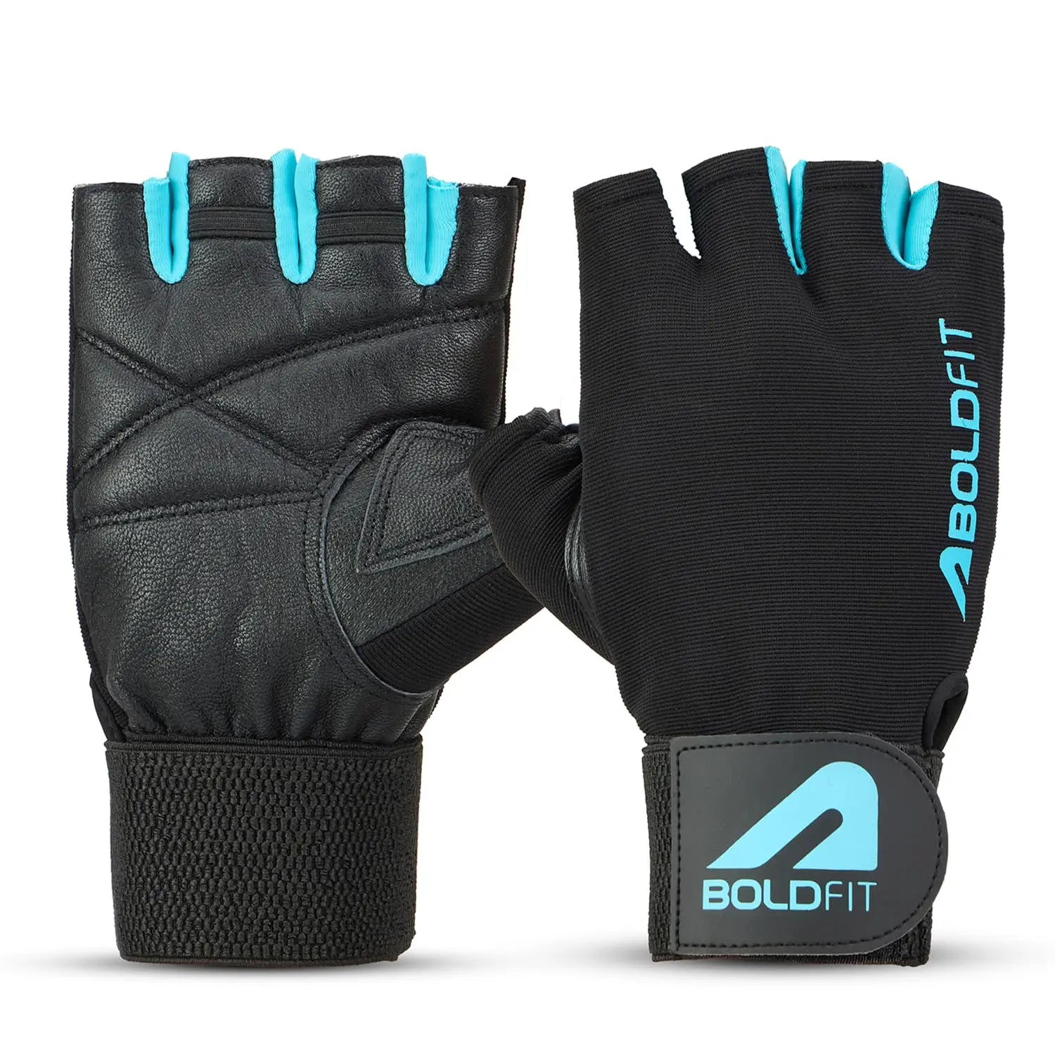 Boldfit Gym Gloves for Men Workout Unisex Hand Gloves for Gym for Men & Women with Wrist Support for Weightlifting, Workout Comfortable Fit Bike Riding, Cycling Handgloves - Warrior Black